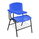 Cadeira Universitária Plástica Prancheta PLÁSTICA - COR AZUL - MRPLAST - 44023