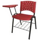 Cadeira Universitária PRANCHETA PLÁSTICA com Porta Livros - Cor Vermelho - REALPLAST - 32020