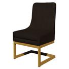 Cadeira Valentina Para Cozinha Base Dourada Suede Marrom - Belliv Decor