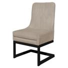 Cadeira Valentina Para Cozinha Base Preta Suede Bege - Belliv Decor