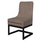 Cadeira Valentina Para Cozinha Base Preta Suede Cappuccino - Vallisa Decor