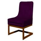 Cadeira Valentina Sala de Jantar Veludo Roxo Base Cobre - Belliv Decor