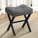 Cadeira Vanity Stool Memobarco 46cm com metal X-Legs Grey