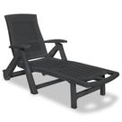 Cadeira vidaXL Chaise Longue com apoio para os pés em plástico antracite Cadeira vidaXL Chaise Longue com apoio para os pés em plástico antracite
