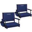 Cadeira VIVOHOME Stadium Seats, pacote com 2 almofadas azul marinho