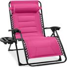 Cadeira Zero Gravity Best Choice Hot Pink com encosto de cabeça de 300 libras