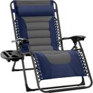 Cadeira Zero Gravity Best Choice Products Oversize azul/cinza