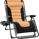 Cadeira Zero Gravity Best Choice Products Oversize em preto/castanho