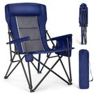 Cadeiras de acampamento dobráveis de grandes dimensões ALPHA CAMP, encosto alto, cadeiras de jardim pesadas para adultos, suportam cadeiras de acampamento portáteis de 500 libras com porta-copos, bolso lateral grande para uso externo
