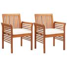 Cadeiras de jantar de jardim Casafoyer Solid Acacia Wood 2 peças