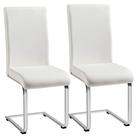 Cadeiras de jantar Yaheetech Modern Faux Leather White, conjunto de 2