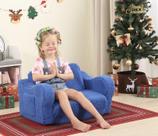 Cadeiras infantis MOMCAYWEX 2 em 1 Toddler Soft Sherpa Couch Sky Blue Cadeiras infantis MOMCAYWEX 2 em 1 Toddler Soft Sherpa Couch Sky Blue