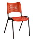 cadeiras iso fixa desmontável empilhavel - recepção - sala de espera - cor vermelho