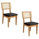 Cadeiras Jantar com Assento Estofado 2 unidades 100% MDF