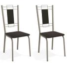 Cadeiras Kit 2 Cadeiras Florença Nickel Preto - Kappesberg