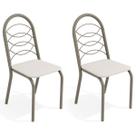 Cadeiras Kit 2 Cadeiras Holanda Nickel Branco - Kappesberg