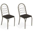 Cadeiras Kit 2 Cadeiras Holanda Nickel Preto - Kappesberg