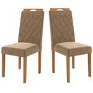 Cadeiras Kit 2 Cadeiras Veludo Bege Cad152ea - Kappesberg