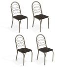 Cadeiras Kit 4 Cadeiras Holanda Nickel Preto - Kappesberg