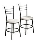 Cadeiras Modernas Tubulares de Jantar Conjunto 2 Peças Estrutura Preto Liz Estrutura Preto:Branco