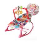 Cadeirinha De Balanço E Vibração Para Bebês Descanso Som Rosa Girafa Baby