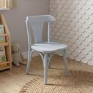 Cadeirinha Infantil Premium de Madeira, Azul, 68cm Altura, Assento Escavado em MDF, Acabamento Laqueado