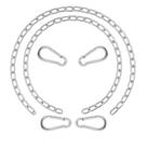 Cadena para Silla Hamaca JACNITAD 44 cm 2 Paquetes con 4 Mosquetones 300 kg