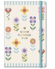 Caderneta a5 floral gráfico - fina ideia - 20,513,5cm 80 folhas pautadas capa dura