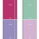 Caderno 01X1 Neon FIT Capa Plástica com Elástico 80 Folhas Pautado Pacote com 5