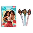 Caderno 1/4 Brochura Moana Disney + 3 Lápis Infinitos Fofos