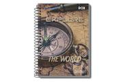 Caderno 1/4 c/d 96 fls espiral rox - Pauta Branca