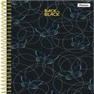 Caderno 1/4 capa dura espiral back to blac K 80 folhas