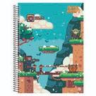 Caderno 1 Matéria Capa Dura Retro Pixel
