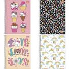 Caderno 10X1 Capa Dura Spice Feminino 160 Folhas - Pacote com 04