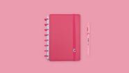 Caderno a5 all pink caderno inteligente