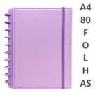 Caderno argolado capa dura de material sintético A4 80 folhas pautadas 11 discos