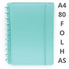 Caderno argolado capa dura de material sintético A4 80 folhas pautadas 11 discos Caderno argolado capa dura de material sintético A4 80 folhas pautadas 11 discos