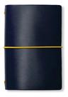 Caderno Bloco Anotações A6 96fls Pontado De Couro Azul Marinho