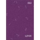Caderno Brochura Capa Dura 1/4 Lunix 80 Folhas Cores Roxo, Rosa, Azul e Preto