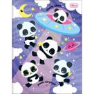 Caderno Brochura Capa Dura Universitário Lovely Friend 80 Folhas - Pandas - Nave Espacial
