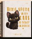 Caderno Cadersil college cute cat espiral 160 folhas