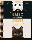 Caderno Cadersil college cute cat espiral 160 folhas