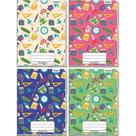 Caderno Caligrafia Capa Dura Decorado 48 Folhas Universitário Brochura Vertical - Pacote com 5 Unidades
