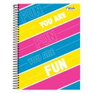 Caderno capa dura espiral 80 fls fun - colegial - folhas pautadas - 177 x 240