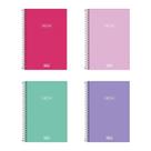 Caderno capa plástica 1/4 80 folhas Neon Cores Feminino - Tilibra Caderno capa plástica 1/4 80 folhas Neon Cores Feminino - Tilibra