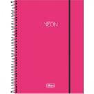Caderno Capa Plastica Neon Pink 01 Materia 80fls