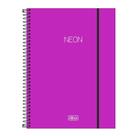 Caderno capa plástica universitário 10x1 Neon Roxo 160 Fls - Tilibra