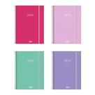 Caderno capa plástica universitário 1x1 80 folhas Neon Cores Feminino - Tilibra