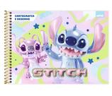 Caderno Cartografia Desenho Capa Dura Stitch 80 Folhas