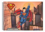 Caderno Cartografia Desenho Superman Capa Dura Com Adesivos